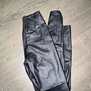 Black Faux Leather Pants